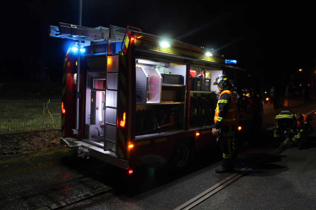 intervention des pompiers pendant la nuit