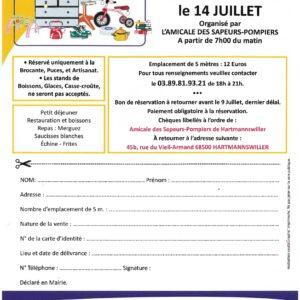 marché aux puces formulaire inscription